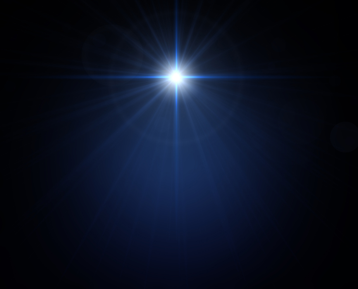 Background of the dark blue sky and bright Christmas star
